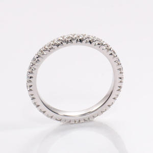 Diamond <b>Wedding</b> Ring Band 10K 14K 18K Gold 2mm DEF VS Round Cut Loose Lab Grown Diamond Half Eternity Ring Best Price wholesale - Product Image 4