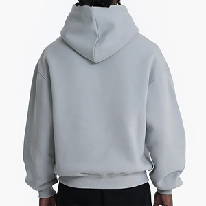 Custom <b>Black</b> Zipper-Up Hoodie <b>Men</b> 100% Cotton Solid Hip Hop Streetwear Casual Winter Hooded Sweatshirt - Product Image 5