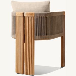 Silla individual en oferta, hecha de madera de teca, con un estilo moderno y sencillo, con detalles de ratán resistente para uso en exteriores. - Product Image 6