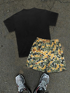 <b>Men</b> Stylish <b>Summer</b> Two Piece T Shirt Shorts Set Lightweight Breathable Cotton Casual Streetwear Fashion Gym Clothing - Product Image 2