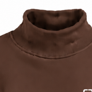 Sweat-shirt à col roulé marron chocolat pour femme, manches longues, coupe ample, pull en polaire à col haut, décontracté, streetwear d'hiver, mode - Product Image 3