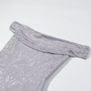 Camiseta sin mangas informal para mujer, de lona transpirable, ajustada, con hombros asimétricos inclinados - Product Image 4