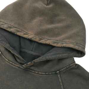 Sweat à capuche unisexe premium 500 GSM, effet délavé, coupe oversize, style streetwear vintage, imprimé 3D en relief personnalisé - Product Image 2