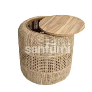 Rattan Wicker <b>Stool</b> Modern Minimalist Design Natural Handmade Living Room Home Furniture for Home Apartment Use - Product Image 2