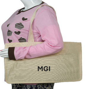 Bolsa de Tela de Calicó Orgánico Beige Natural Personalizada, Reutilizable, Ecológica, para Compras, con Logotipo - Product Image 3