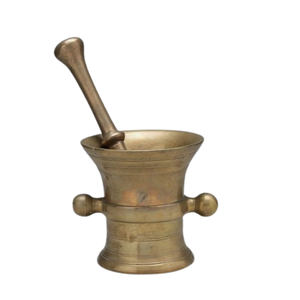 Mortero y Pilón de Latón con Acabado Dorado, Diseño Clásico, Triturador de Sal, Multiusos para Especias - Product Image 4