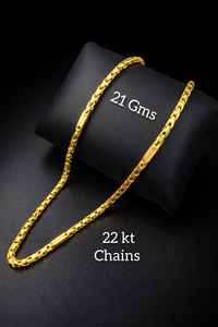 Chaîne en or massif 22 carats motif lotus, 21 grammes, bijou de corps ajustable pour hommes et femmes, collier classique pour usage quotidien - Product Image 3