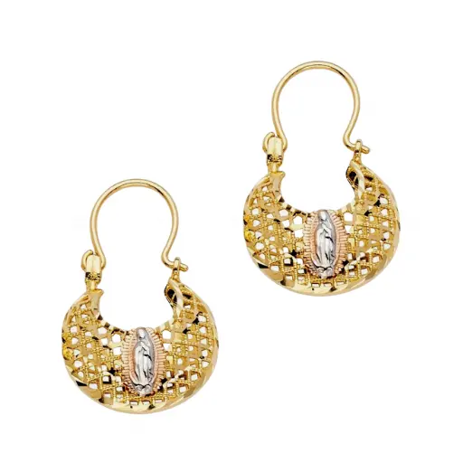Beautiful Three Tone Plated Mother Mary Earrings fashion jewelry fine super classic trending