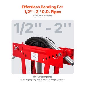 Piegatubi Idraulica Manuale da 12 Tonnellate per Tubi in Rame con 6 Matrici (da 1/2 a 2 Pollici) Regolabile a 90-180 Gradi - Product Image 3