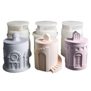 Molde de Silicona para Velas con Forma de Castillo, Maceta para Suculentas, Iglesia, Casa, Yeso - Product Image 5