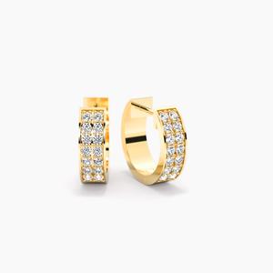 Pendientes de Aro de Oro Sólido de 10K con Diamantes Cultivados en Laboratorio Certificados por IGI, Corte de Doble Hilera, Engaste en Canal, Joyería Fina de Lujo para Boda, para Mujer - Product Image 6