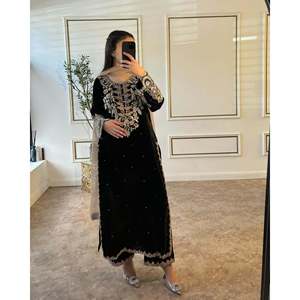 Magnifique ensemble haut-bas et dupatta fantaisie pour soirée, taille XL - Product Image 2