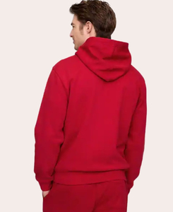Sweat à capuche zippé inspiré de Coachella Gap x Central Cee "CAP" |   Veste Rouge Écarlate Premium à Fermeture Éclair Partie Découpée et Appliqué Personnalisé - Product Image 1