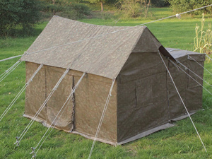 Tente tactique avec salle de bain intégrée, rectangulaire, double couche, toile imperméable, abri de camping 4 saisons avec 2 portes et 2 fenêtres - Product Image 4