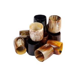 Anneaux de porte-serviettes de Table à manger élégants en corne de buffle pour rond de serviette en bois personnalisé Vaisselle Produit antique pour la maison - Product Image 1