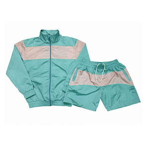 ชุดวอร์มแบบ unisex สีสันตัดกัน แขนยาว ซิปหน้า กางเกงขาสั้นทรงสปอร์ต น้ำหนักเบา ใส่สบายในฤดูใบไม้ผลิ ระบายอากาศได้ดี ทรงปกติสำหรับผู้ใหญ่ - Product Image 1