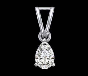 Collier pendentif minimaliste en diamant de laboratoire taille poire, pendentif solitaire en diamant pour femme, bijou élégant, cadeau - Product Image 1