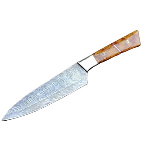 Custom Damascus Chef <b>Knife</b> Professional Kitchen <b>Knife</b> Forged Steel Blade Wooden Handle Ambidextrous High-Polish Finish - Product Image 1