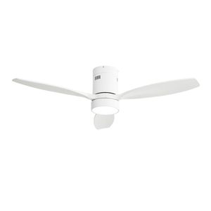 Ventilatore da soffitto a LED da 52 pollici per interni ed esterni con pale in legno massello, motore silenzioso reversibile, telecomando e luce - Product Image 1