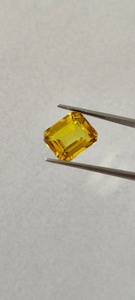 Venta al por mayor de piedras preciosas sueltas de zafiro amarillo con corte octogonal clásico, creadas en laboratorio, para la fabricación de joyería fina. - Product Image 3
