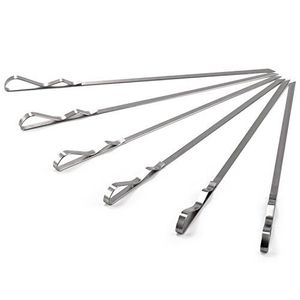 Brochetas de acero inoxidable de grado alimenticio para cocinar de forma segura, varillas metálicas reutilizables y resistentes para uso en parrillas al aire libre. - Product Image 4