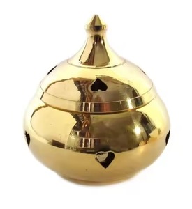 Quemador de Incienso Simple de Latón Macizo con Pedestal para Altar de Iglesia, Decoración del Hogar para Oraciones y Rituales Espirituales, Uso en Verano - Product Image 2