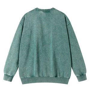 Sweat-shirts imprimés pour hommes en coton French Terry 100% délavé à l'acide, style vintage, col rond, effet usé - Product Image 5