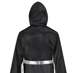 Robe de boxe de haute qualité, sur mesure, en satin coloré, avec capuche, vêtements d'arts martiaux, robe de boxe à vendre - Product Image 3