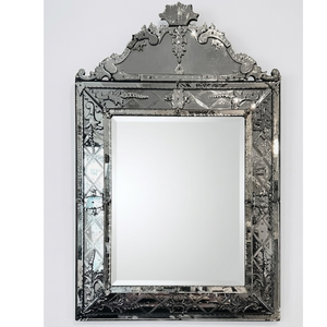 Miroir mural baroque vénitien vintage |   Miroir décoratif en verre de style antique de luxe pour entrée, couloir, salon - Product Image 1