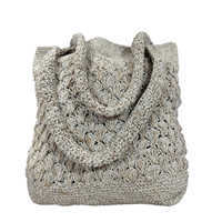Sac fourre-tout en chanvre fait main au crochet, fil de chanvre filé à la main, sac à bandoulière ouvert pour l'été, l'automne, l'hiver, le printemps, écologique, style bohème, marché, plage