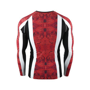 เสื้อแรชการ์ดแขนยาวแบบยูนิเซ็กซ์ขายส่ง พิมพ์ลายแบบซับลิเมชั่น เสื้อกันแดดผู้ชายแบบกำหนดเอง ผลิตจากโพลีเอสเตอร์/ไนลอน แห้งเร็ว ระบายอากาศได้ดี - Product Image 4