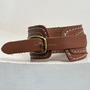 Brocas de caballo de alta calidad, herrajes de broca de caballo en tono plateado con hebilla ajustable, pulsera ancha de cuero de vaca para mujer para Unisex - Product Image 6