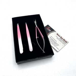 Pince à épiler en acier durable avec logo personnalisé, pointe biseautée, rose ombré, ciseaux à sourcils à ressort pour usage esthétique - Product Image 6