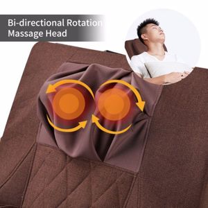 Poltrona Massaggiante Multifunzione con Sistema di Pressione d'Aria, Comodo Cuscino in Tessuto di Cotone Marrone, Poltrona Reclinabile per il Relax - Product Image 5