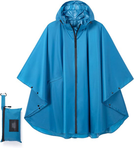 Yellow Waterproof Poncho <b>Raincoat</b> with Hood and Zipper Closure Lightweight Portable Outdoor Use Compact Storage Bag Included ODM - Product Image 6