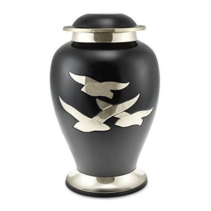 Forever Remembered Slate Grey & <b>Silver</b> Butterfly Cremation Urn – Elegant Brass Memorial Urn for Human Ashes - Product Image 2