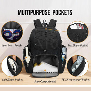 Lightweight Athlete Gear Baseball <b>Backpack</b> With Shoe Section And Side Bat Holders Comfortable Carry Straps For And Adult Players - Product Image 2