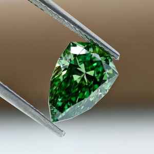 Diamant fantaisie vert vif CVD de laboratoire certifié IGI, taille poire antique, 1,01 carat, pour la création de bijoux, pour les fiançailles. - Product Image 5