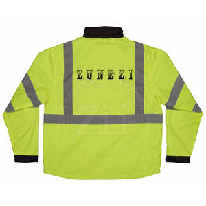 เสื้อแจ็คเก็ตซอฟต์เชลล์สะท้อนแสงแบบ Hi-Vis สำหรับงานอุตสาหกรรม ป้องกันน้ำได้ มาตรฐาน ANSI Class 1  ออกแบบใหม่  โลโก้สั่งทำได้ สีพื้น - Product Image 2