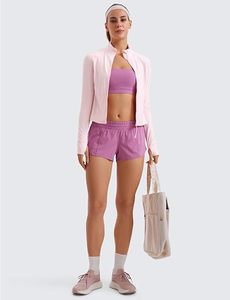 Haut de yoga pour femme vert olive à manches longues et fermeture éclair intégrale, coupe ajustée, design sans couture, couleur unie, vêtement de sport - Product Image 6