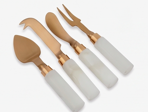 Elegant <b>Cheese</b> <b>Knife</b> <b>Set</b> With Marble Handles And Copper Blades Durable Design For Kitchen Use Restaurant Use And Home Use - Product Image 3