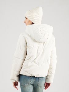 Chaqueta acolchada blanca para mujer con cremallera completa, capucha desmontable, transpirable, para invierno, con plumón, para mujer, con OEM. - Product Image 2