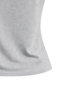 T-shirt femme gris chiné à épaules dénudées, manches courtes, coupe ajustée, décontracté, été, en coton doux, personnalisable, fabricant OEM - Product Image 6