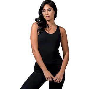 <b>Women's</b> <b>Black</b> <b>Tank</b> <b>Top</b> O-Neck Knitted Spandex Polyester Breathable Casual Solid Color Regular Length Workout Yoga <b>Top</b> - Product Image 2