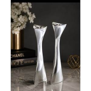 Charming <b>Silver</b> Candle Holder Attractive Metal Design For Cozy Home Decor And Romantic Candlelight Experiences - Product Image 4