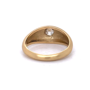 Bague dôme minimaliste et audacieuse en or massif 18 carats avec diamant de laboratoire, style bohème victorien, bande épaisse conique, solitaire affirmé - Product Image 6