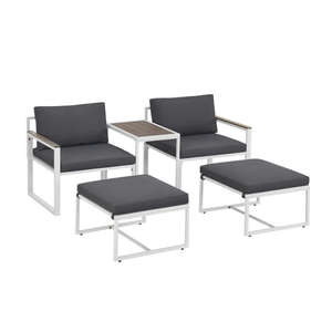 Ready Ship Modern Outdoor Patio Set Furniture <b>Grey</b> Colour Custom Colors Bari Steel <b>Frame</b> Vietnam Durable Garden Kit Box - Product Image 3