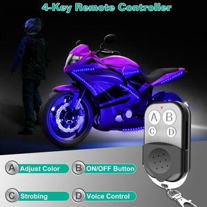 Set di 6 Strisce LED RGB 12V DC, Luci Atmosfera Multicolore al Neon, Kit Illuminazione Impermeabile per Moto - Product Image 4