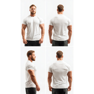 Workout Fitness Tee Shirts <b>Men</b> Short Sleeve Gym Trainer T Shirt <b>Mens</b> Lightweight Quick Dry Bodybuilder T Shirts <b>Men's</b> - Product Image 5