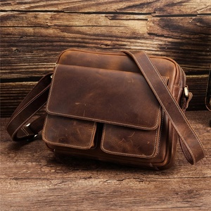 Bolso para portátil de cuero genuino hecho a mano, marrón, estilo mensajero, ligero, de alta calidad, el mejor bolso para portátil de cuero. - Product Image 2